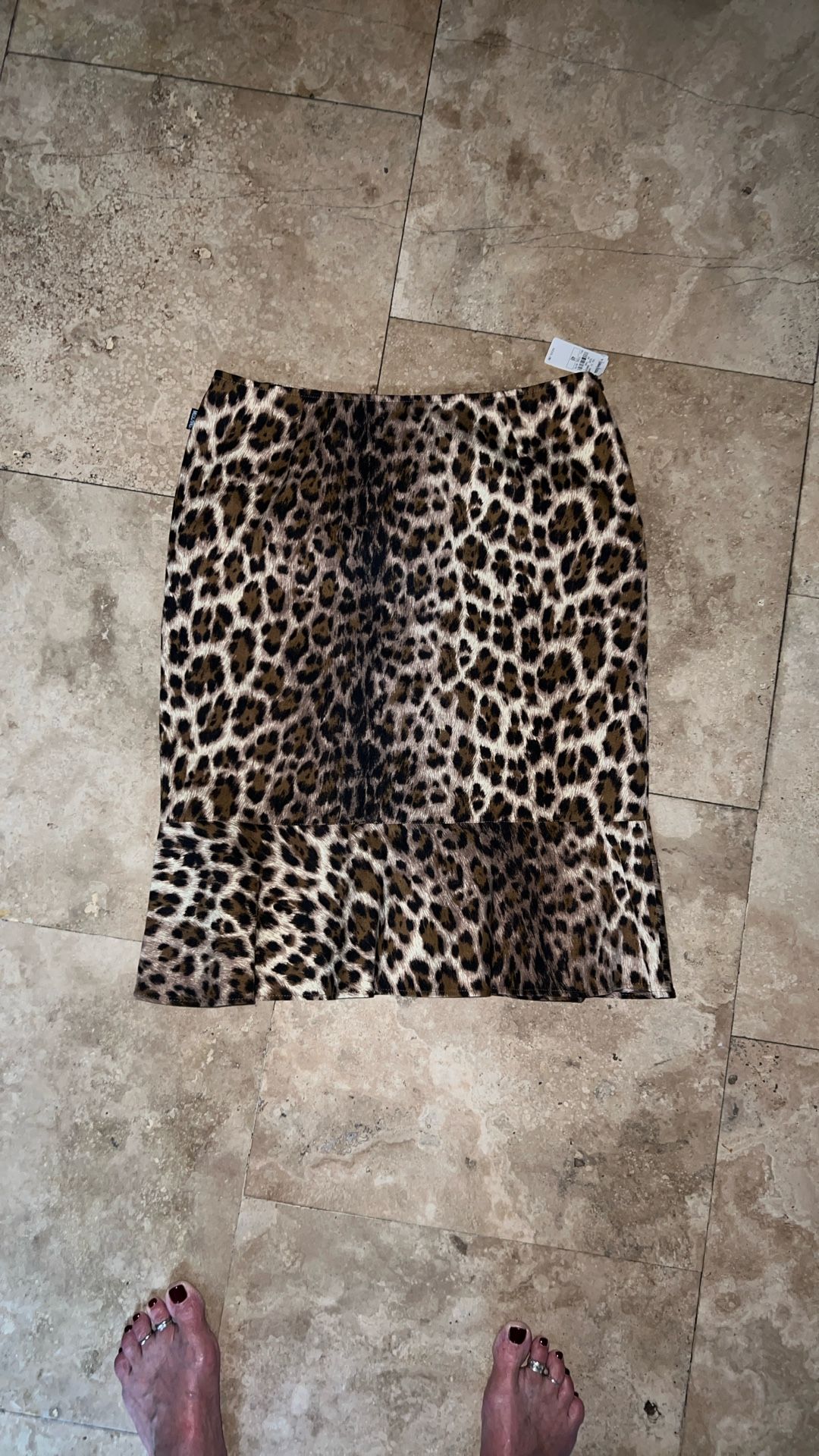 New, Size 14 Moschino Leopard Print Skirt