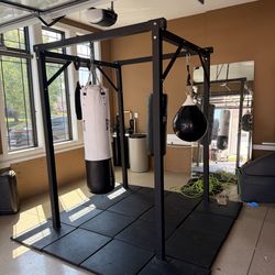 Titan four bag commercial boxing rack free stand/bolt down