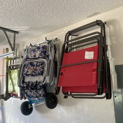 Beach Chairs Umbrella Carts