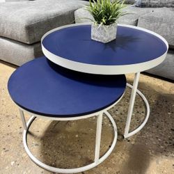 New Nesting Coffee Table Set Blue and White