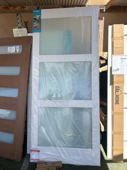3 Light Frosted Glass Barn Door