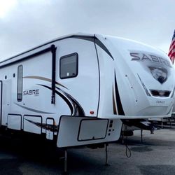 2021 Forest River Sabre Fifth-Wheel Trailer.