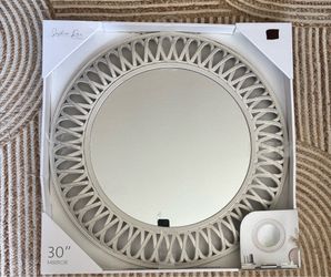 Distressed  cream 30” mirror