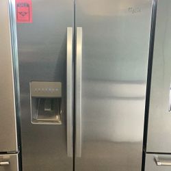 Used Clean Whirlpool Side By Side Refrigerator Stainless