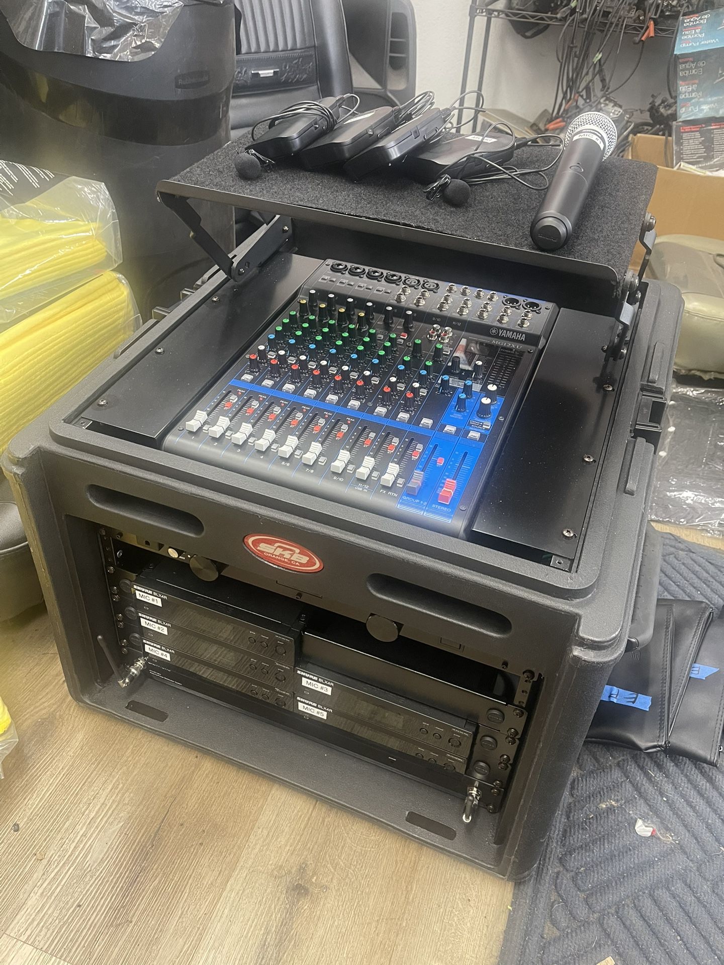 Shure & Yamaha Wireless Transceiver And Mixing Station Rack Combo