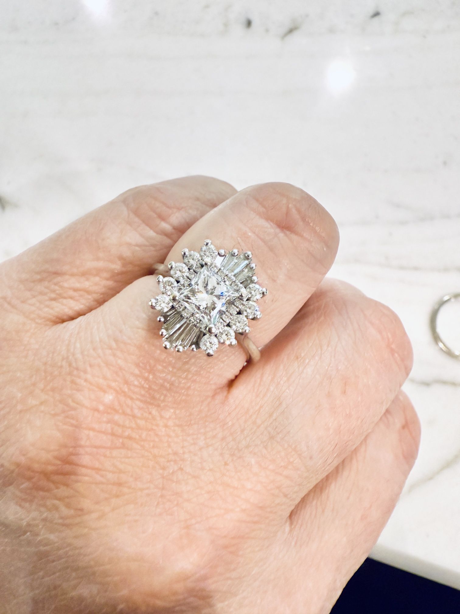 Natural Diamond Engagement Ring and Band