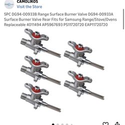 5PC DG94-00933B Range Surface Burner Valve DG94-00933A Surface Burner Valve Rear Fits for Samsung Range/Stove/Ovens Replaceable  AP PS11