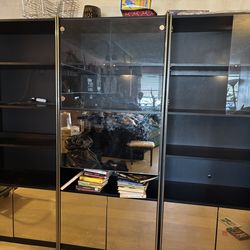 3 PC Wall Unit With built in Mini Bar and mirrored door storage.