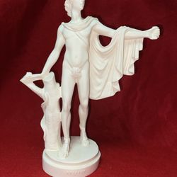 Vintage 9.5 Inch Alabaster Greek Apollo Figurine Imported From Greece (2 available)