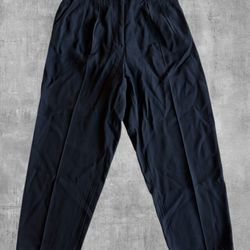 Alexander McQueen 2013 Black Wide Leg Pleated Trousers Silk Blend IT 42 US 6