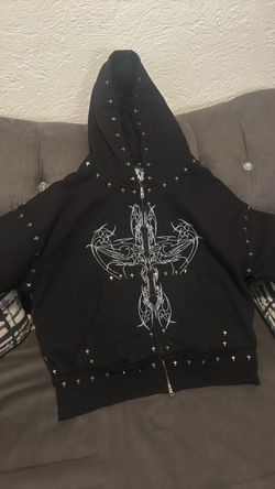 whathappenedtogod "SHDWANGL" Zip Up Hoodie - Medium