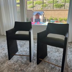 CB2 Foley Mink Velvet Counter Stool (Set of 2)
