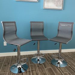 New 3 Gray Bar Stools 