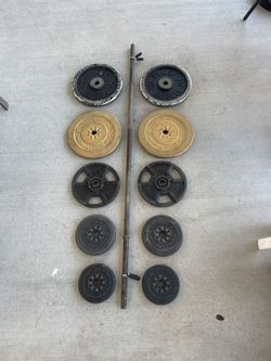 Weights 155LBs and Barbell
