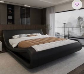 Queen Sleigh Bed with Mattress $300