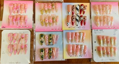 Press-On Nail Art Sets – $5 each