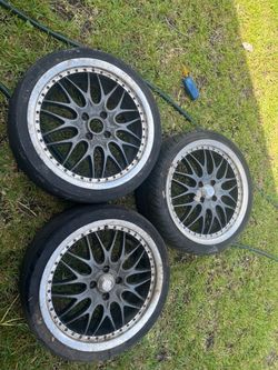Set of 3 BBS-Style Split Rim Wheels with Tires