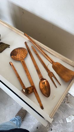 Vintage Copper Kitchen Utensil Set