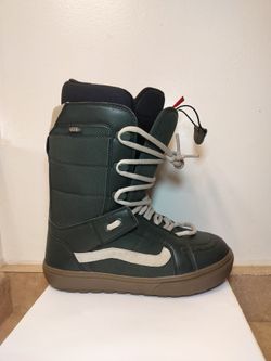 Vans Hi-Standard OG Snowboard Boots Mens 9.5 Dark Green Gum Sole Like New