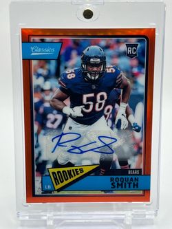 2018 Panini Honors Roquan Smith Autograph Blue Ink / Orange 10/10 Rookie No.312