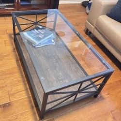 Glass Top Coffee Table With Bottom Shelf 