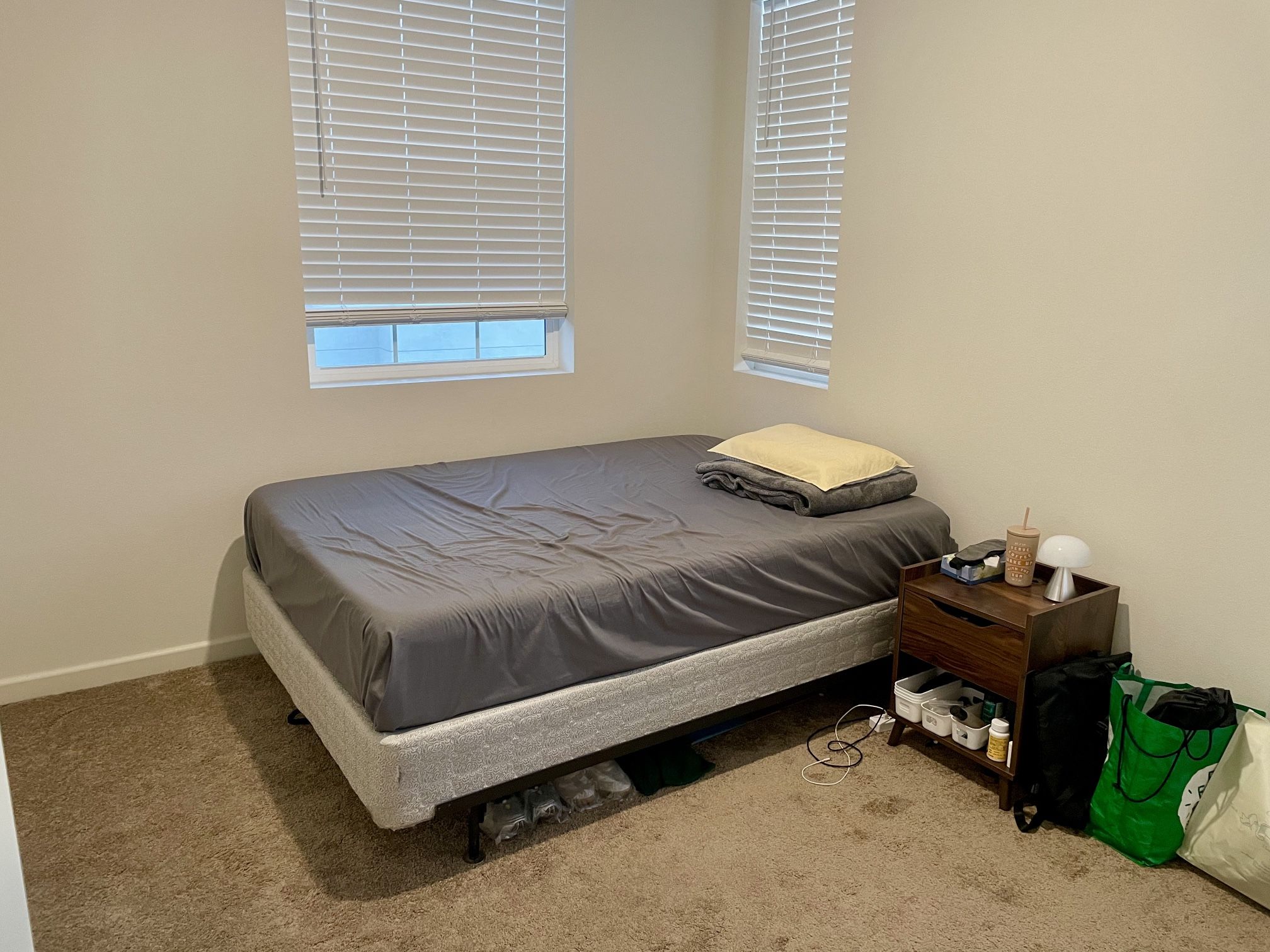 Memory Foam Mattress (washable Cover) with Bed Frame And Box Spring