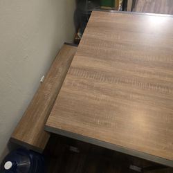 Table with 2 Banks Mesa Con 2 Bancas