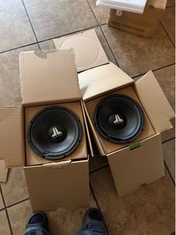 Pair of JL Audio 12W0v3-4 12" Subwoofers - BLOWN / FOR PARTS OR REPAIR