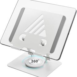 Tablet Stand for Desk, Adjustable Monitor Stand with 360° Rotating Base
