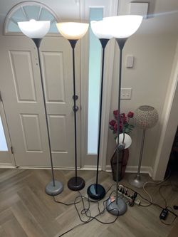 Floor Lamps 4 total Black and Gray