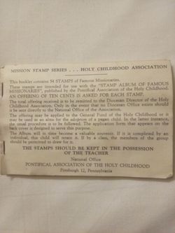 Holy Childhood Association Mission Stamp Series Booklet