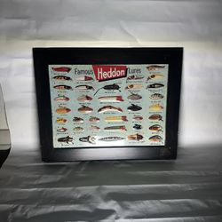 Heddon Famous Lures Framed Print Fishing Wall Art Vintage Style 12x9