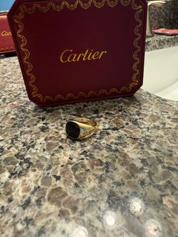 Gold plated w black stone