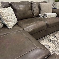 Roleson Quarry Leather Sectional 2 Piece Ashley Brand New 