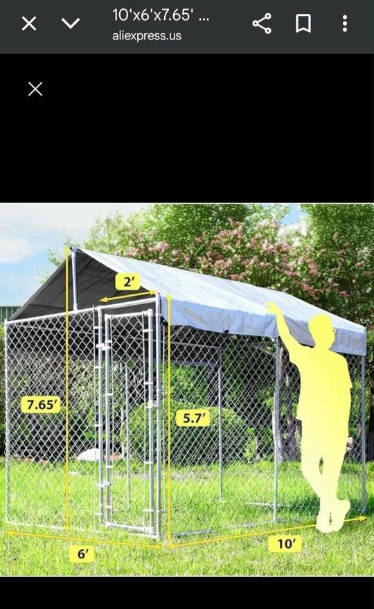 Dog kennel run nueva en caja 250 dolares