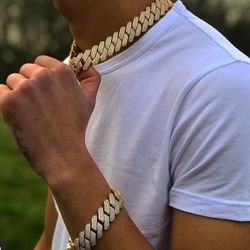 16MM Full Diamond 14k Gold Plated Doesn't Loses Color