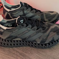 adidas 4DFWD 4D Women’s Running Shoes Black Mesh Breathable Lace-Up, Size 7