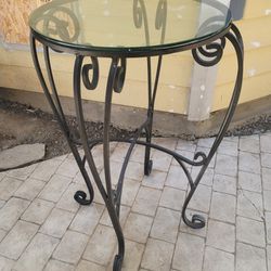 Wrought Iron and Glass Table