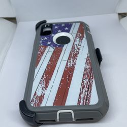 For Iphone XR USA Flag Camouflage Belt Clíp Case Holster Defender 