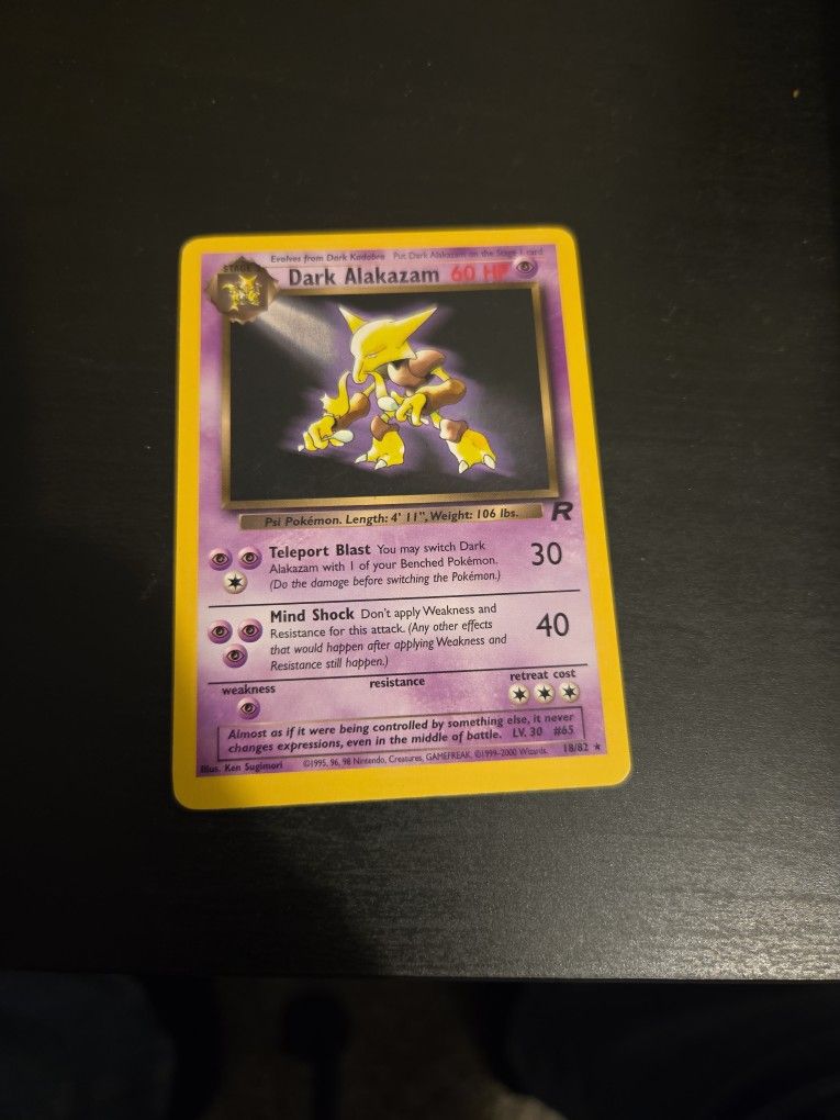 Dark Alakazam Non Holo Pokémon Card