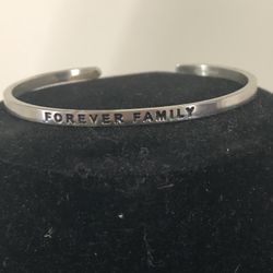 MantraBand Cuff Bracelet Forever Family Inspirational SS 
