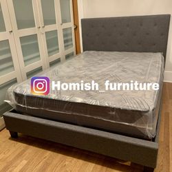 New In Box Queen Bed Frame With Mattress (Read Description Below)