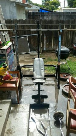 Weight bench squat rack