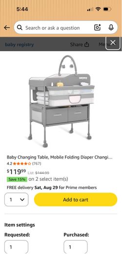 Baby changing table