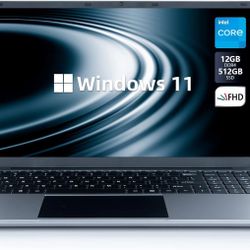 Laptop Computer, Chicbuy 15.6 Inch Laptop with 12GB DDR4 512GB SSD, Quad-Core Intel Celeron N5095 Processors, Pre-installed Windows 11, 1080P IPS FHD 