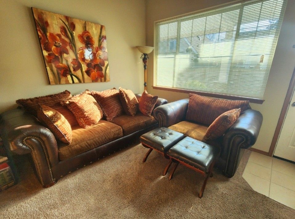 Large Sofa and Oversized Chair