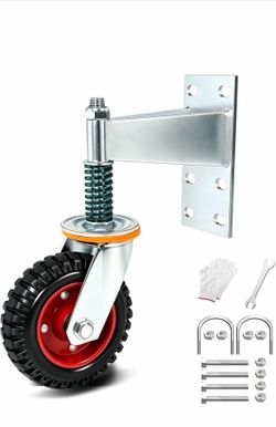 6 Inch Heavy Duty Gate Wheel, 750 lb Capacity, Fits Metal Tube Gates and Wooden Gates, 360° Swivel Spring-Loaded Caster. Gate Wheel for Smooth Operati