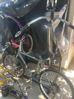 Gray Mountain Bike with Chrome Handlebars