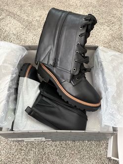 Black Lace-Up Combat Boots