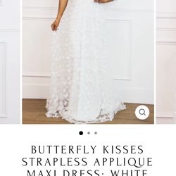 BUTTERFLY KISSES STRAPLESS MAXI DRESS - L